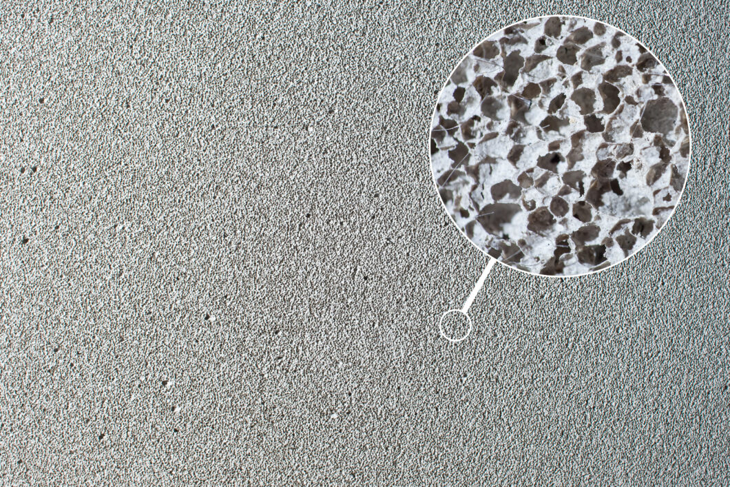 schuimbeton met detail vergroting